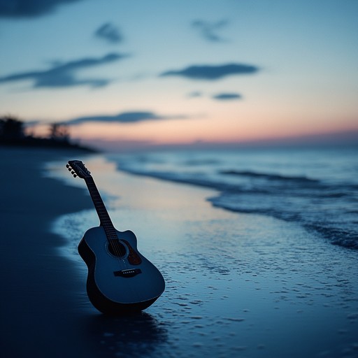 A gentle bossa nova composition with soothing guitar melodies, perfect for evoking a serene atmosphere during a relaxing sunset by the ocean