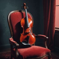 violin whispers among dusty velvet curtains