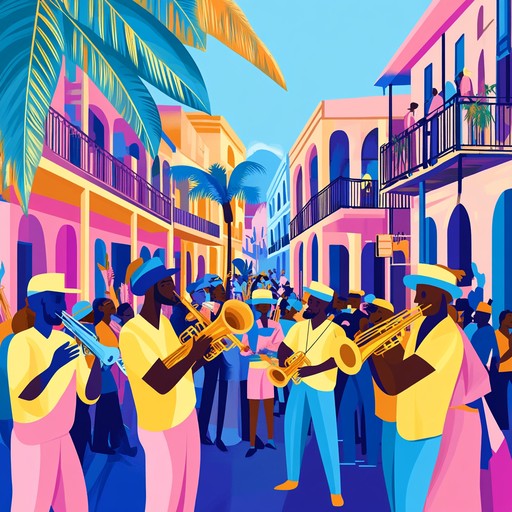 Infuse the elegance of jazz with the vibrant and rhythmic energy of brazilian carnival. This instrumental piece features prominent trumpet solos, rhythmic samba drumming, and funky bass lines, creating a festive and exuberant atmosphere to uplift and engage the audience.