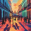 a vibrant rumba capturing joy of cuban sunset celebrations