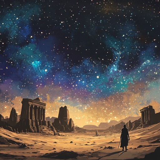 Wander through a mystical desert as ancient melodies played on the oud intertwine with modern ambient textures, creating an evocative and enigmatic musical journey.