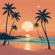 reflective calm, tropical vibes, and soothing sounds.