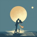 passionate embrace under moonlight with haunting tango melody