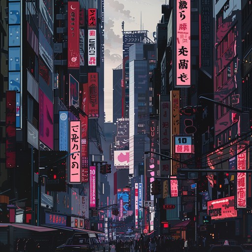 Explore the gritty digital underworld with heavy synths, glitchy beats, and atmospheric textures, evoking a chaotic, neon lit urban landscape