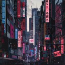 urban cyberpunk blend of glitchy sounds and heavy synths