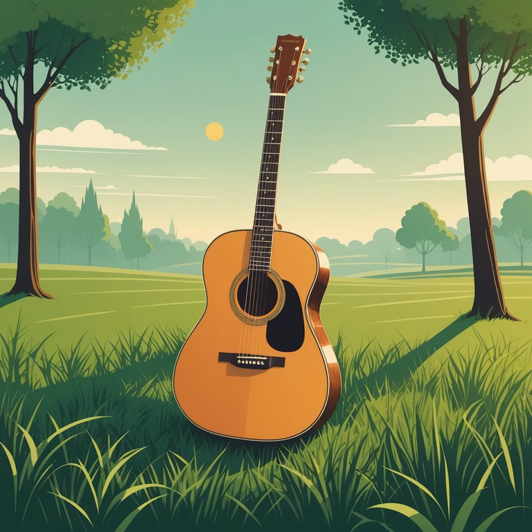 Echoes of silence creates an immersive auditory experience akin to a serene walk in the countryside early in the morning, where the gentle strumming of the acoustic guitar complements the whispering winds and chirping birds, inviting deep relaxation and inner peace.