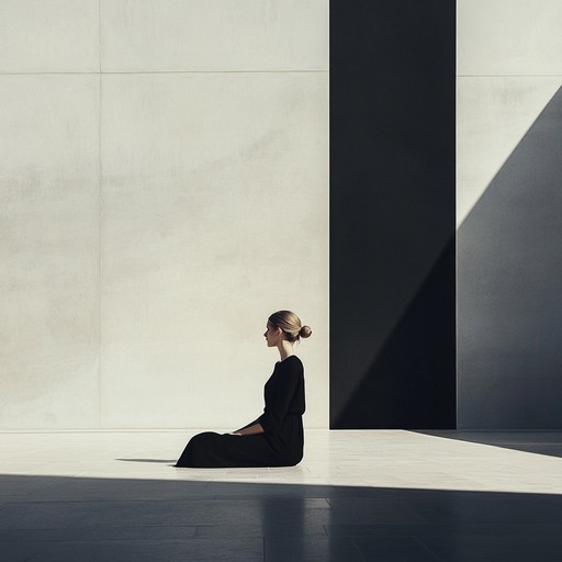 A solitary saxophone player stands alone on a dimly lit stage, pouring their heart out through haunting melodies that echo in the empty auditorium. The spotlight casts a lonely glow, emphasizing the musician's emotional vulnerability as they navigate through a deeply introspective and melancholic improvisation.