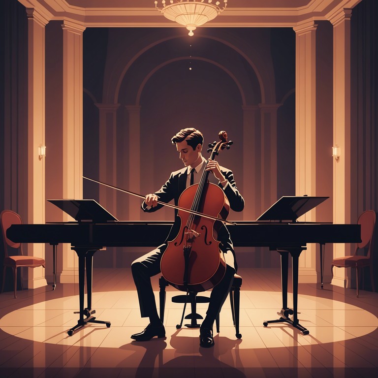 This composition features a rich orchestral base layered with flowing, sensual rhythms creating an immersive auditory experience that encapsulates emotions and sensibility through music. The use of a solo cello as the primary instrument adds a deep, resonant sound that complements the piece's erotic and emotional undertones, making it ideal for evening listening or a sophisticated social gathering.