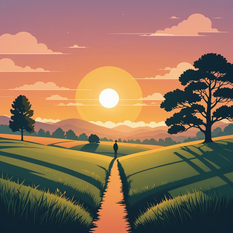 This track features a seamless blend of acoustic guitar and soft percussion, capturing the essence of a serene sunset in the countryside. The melody evokes the feelings of returning home and the warmth of meeting loved ones, making it perfect for reflective moments or gentle background music.