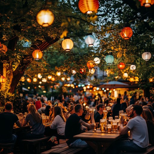 An energetic instrumental capturing the vibrancy of german market squares during summer festivals with exciting accordion leads and traditional schlager beats.