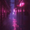 night cityscape with synth, nostalgic reflective chillwave