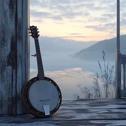 An instrumental bluegrass piece featuring a soulful banjo melody that evokes nostalgia and peaceful contemplation amidst rolling hills.