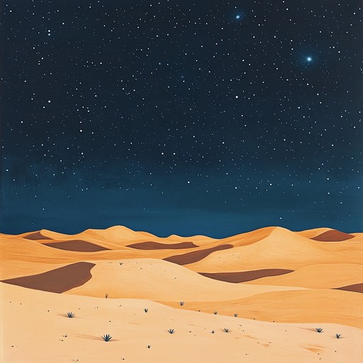 In this track, ambient soundscapes blend seamlessly with traditional arabic melodies, creating a serene yet enriching auditory journey. As night falls over the desert, the gentle sounds evoke a sense of vastness and mystery, with each note echoing through the sands like a whispering wind. This peaceful yet profound experience invites the listener to explore the depths of tranquility and cultural richness.