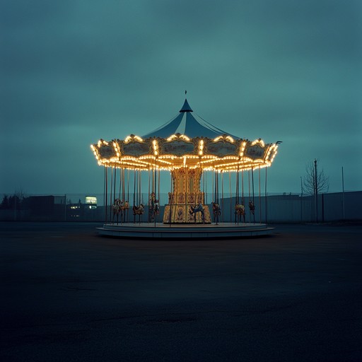 An instrumental piece that combines children's music with a brooding mood, featuring a melancholic melody that evokes the feeling of a child riding alone on a carousel in an empty fairground at dusk