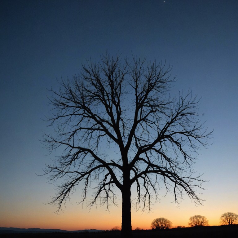 In an alternative acoustic interpretation, a lone guitar resonates with emotive force, crafting a narrative of solitude and contemplation through its stringed whispers. The backdrop consists of a slowly setting sun, casting long shadows and coloring the scene with hues of fading gold.