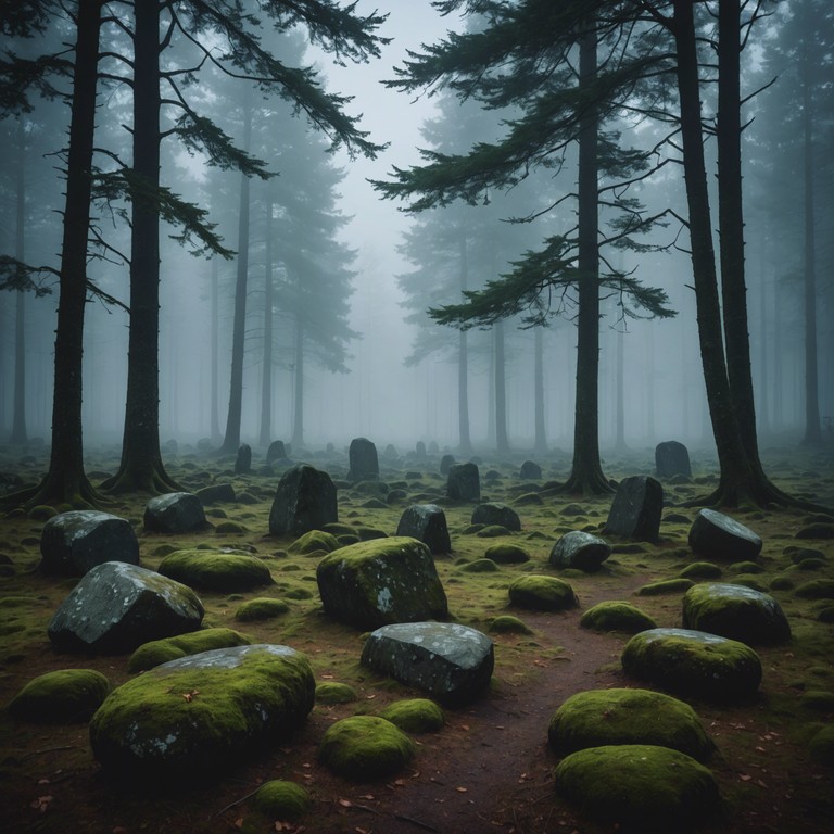 An ethereal soundscape featuring layers of haunting chants echoing like whispers from an ancient civilization forever lost in time. The track fuses these ghostly vocals with ambient sound designing to create an immersive, time suspending experience, as if wandering through mist shrouded ruins by the light of the moon.