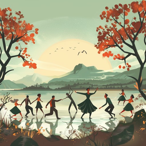 The song captures an energetic riverside dance, with violins leading a wild, jubilant celebration in a rustic, pastoral setting. The dynamic shifts between fast paced jig like sections and more reflective interludes, creating a capriccio that feels both spontaneous and structured, perfect for a vivid, animated summer festival.