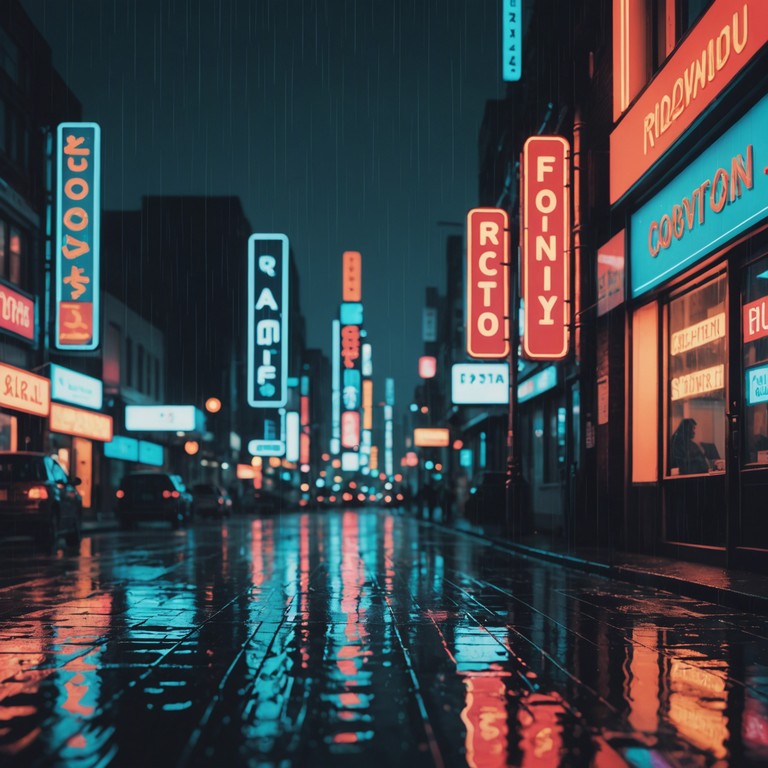 Delve deeper into urban solitude with this blend of soft, melancholic rhythms and the ambient sounds of a city at night, enhanced by a touch of neon light reflecting off rainy streets.