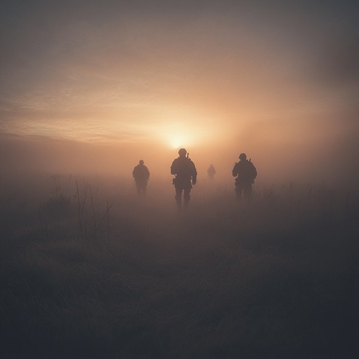 This piece combines the rigid structure of a military march with an ethereal, dreamy overlay. The track begins with a traditional snare drum rhythm, which is soon accompanied by a sweeping string section and ambient synths. The arrangement weaves in and out of reality, creating a hypnotic and reflective atmosphere reminiscent of past battles remembered as hazy dreams.