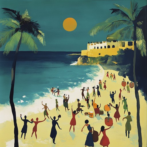 Experience the joyous vibe of a caribbean sunset dancefloor, featuring an energetic rumba track with lively percussion and vibrant melodies. Ideal for parties and lively gatherings.