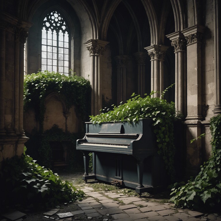 A ghostly instrumental that transports the listener to long abandoned, ivy clad ruins under a full moon, with whispers of ancient secrets carried on the wind. The haunting melody is played on a dusty, ethereal piano, echoing through the crumbling stones, evoking a sense of timeless mystery and eerie beauty.