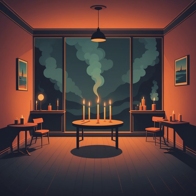 This composition features a haunting, sultry sound punctuated by anxious undertones and a slow, deliberate pace that creates an atmosphere of tension and suspense. Ideal for evoking a feeling of quiet unease, the music slowly builds with each note from the piano, echoing the quiet turmoil of a dimly lit lounge where secrets are exchanged under hushed breaths.