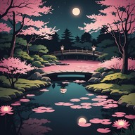 gentle echoes under moonlit sakura trees