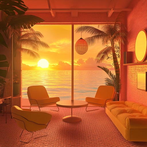 **this instrumental piece combines the nostalgic charm of retro synthesizers with the vibrant and exotic tones of tropical instruments. Imagine a 1970s lounge that meets a sun soaked beach, where the rhythms of congas and steel drums create an upbeat, laid back atmosphere. The lush soundscapes and shimmering melodies evoke images of paradisiacal landscapes and carefree days in distant places.**