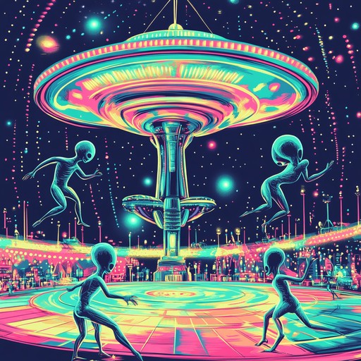 This track combines synth melodies with alien like effects and traditional carnival sounds to create a truly unique celebratory atmosphere. The quirky melodies are driven by energetic rhythms and a playful structure, ensuring a vividly unusual party ambiance.