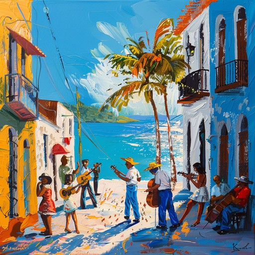 Experience a vibrant celebration set in sunlit streets of the caribbean. Bright brass sections, lively percussion, and swooping strings create an atmosphere of joy and movement. Perfect for evoking feelings of summer, festivity, and carefree dancing