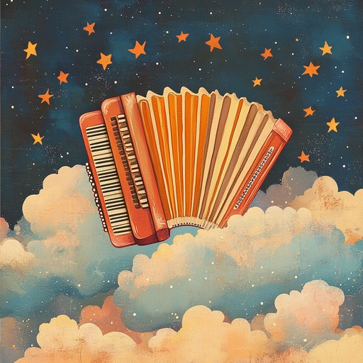 An enchanting instrumental polka piece that blends traditional lively rhythms with ethereal, dreamy melodies, transporting listeners to a whimsical world of swirling mists and dancing lights.