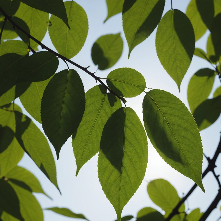 Imagine lying under a vast, old willow where the leaves rustle softly overhead, composing melodies of quiet joy and serene whispers. Each pluck of the guitar strings integrates smoothly with the ambient sounds of a lazy, sunny afternoon.