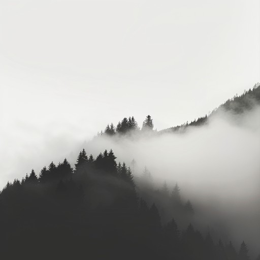 Envision a lone mountain peak rising above a sea of clouds, shrouded in mist and solitude. This piece captures the essence of isolation and pristine natural beauty, using minimal instrumentation to evoke a deep, introspective mood.