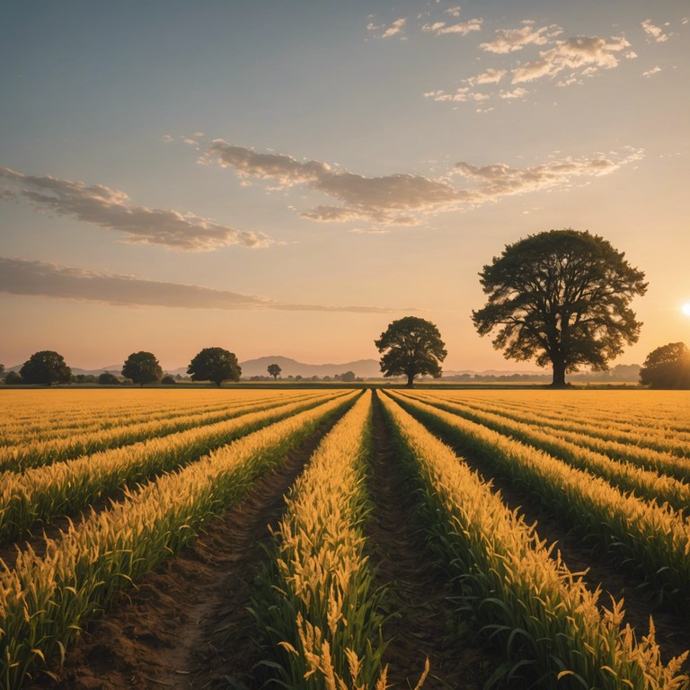 A soothing, melodious track that features gentle guitar strums and a slow paced rhythm, capturing the essence of a serene sunset over expansive brazilian farmlands. The music sways like the soft wind, bringing feelings of peace and a connection to nature.