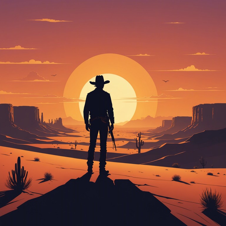 This composition evokes the sprawling, sun baked horizons where a solitary gunslinger wrestles with his past amidst the vast desert landscapes. The evocative and soul stirring piece uses traditional western instrumental tones, aiming to capture the stark beauty and the inherent melancholy of the old west.