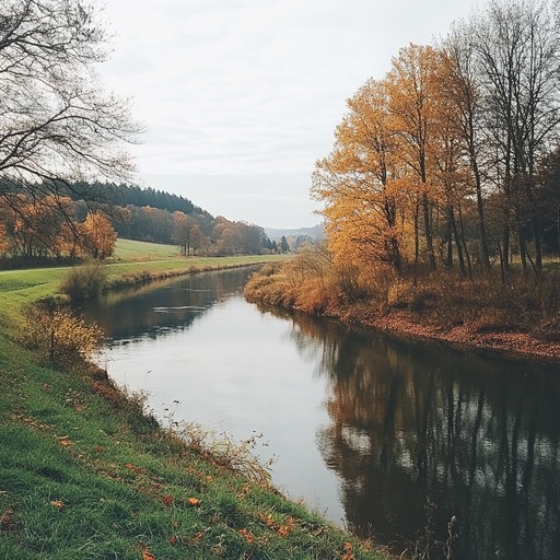 The song beautifully encapsulates the gentle dance of autumn leaves on the water's surface, using soft piano and subtle harmonies to evoke a sense of peace and reflection. This serene piece is designed to transport listeners to a tranquil riverside in fall.