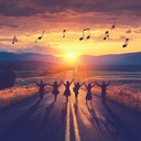 an energetic folk rock instrumental celebrating life, freedom, and joy