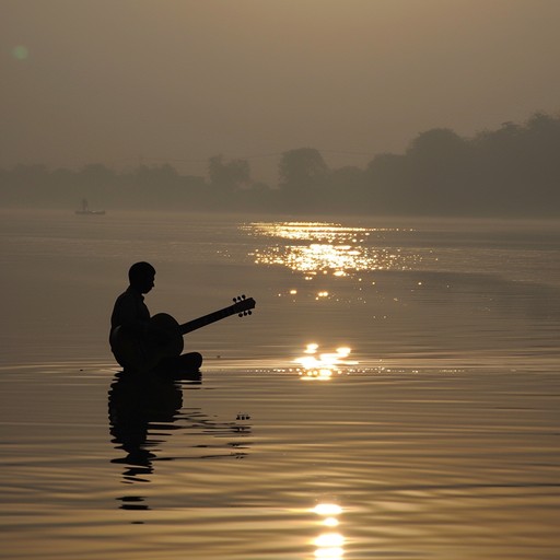 A soothing melody that embodies the early morning tranquility by the sacred ganges. This track features a sitar playing an uplifting and intricate raga that echoes the gentle awakening of nature at dawn. Gentle melodic flourishes imitate the serene flow of the river and invite a feeling of peace and enlightenment.