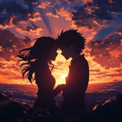 **an intense and heart stirring instrumental that captures the essence of passionate love often showcased in anime. With sweeping violins leading the melody, supported by gentle piano notes, it builds up to an emotional crescendo, perfect for scenes of deep connection or dramatic revelations.**