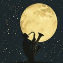 a soulful, soothing jazz melody under calm moonlit skies