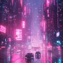 ethereal synths set futuristic meditative cyberpunk tone