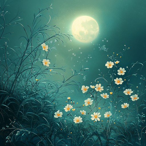 A delicate and graceful soundtrack capturing the allure of a moonlit garden, featuring gentle piano melodies and soft string accompaniments, creating a tranquil and poetic atmosphere.