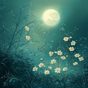 gentle instrumental capturing a moonlit garden's serene beauty