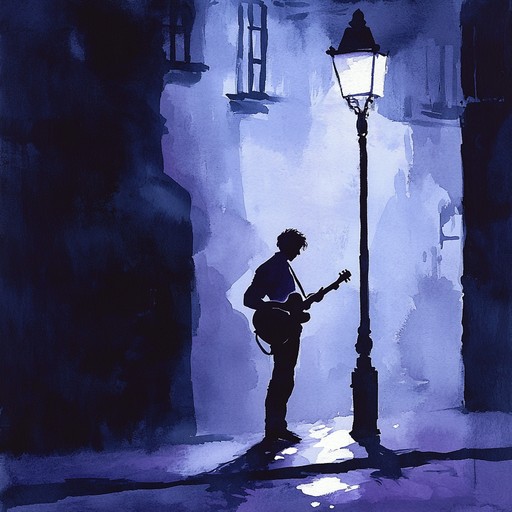 A soulful instrumental blues piece featuring a smooth guitar melody, capturing the essence of a midnight city stroll under the stars