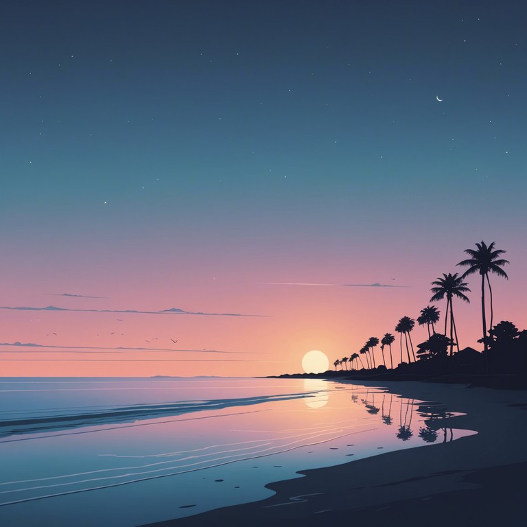 As the horizon swallows the sun, gentle melodies played on a steel drum offer a sonic reflection of the fading light and the calm evening. This piece offers a soothing, simple escape to a perfect tropical evening, ideal for unwinding or gentle contemplation.