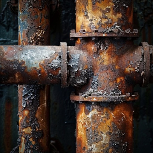 A haunting soundscape capturing the eerie ambiance of a long-forgotten industrial factory, with the echoes of machinery and the creaking of rusty metal pipes reverberating through the desolate space. The occasional drip of water and the distant howl of the wind add to the sense of isolation and decay.