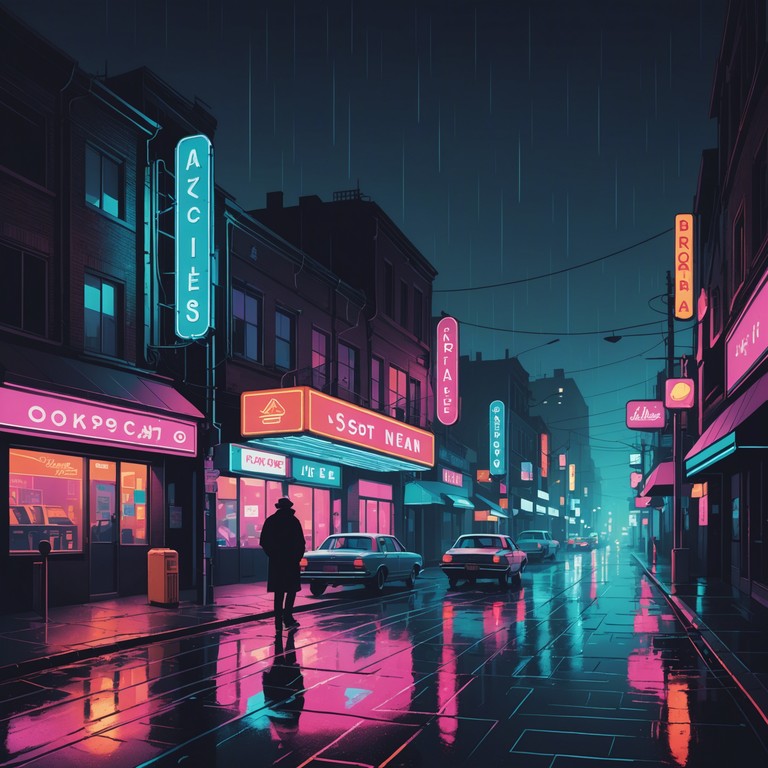 Imagine wandering through shadowy, neon lit streets; this track captures the gritty essence of urban life with its deep bass grooves and shimmering synth lines, layered over hard hitting drums for a true new jack swing feel. The atmosphere is reminiscent of a late '80s dance floor with a modern edge, gritty enough to reflect the hard urban landscapes.