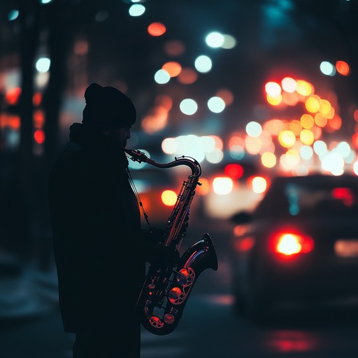 An energetic instrumental jazz piece that embodies the excitement and intensity of a high speed chase through bustling city streets at midnight.