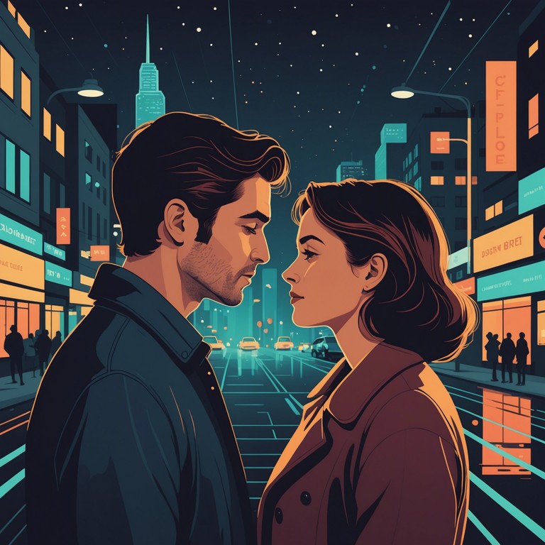 Imagine wandering through the neon lit streets, where each corner offers a serenade of beats, and every glance holds a story untold. The music captures the essence of urban exploration, mixed with the warmth of unexpected romantic encounters, creating a soundtrack for the lovers and dreamers of the night.