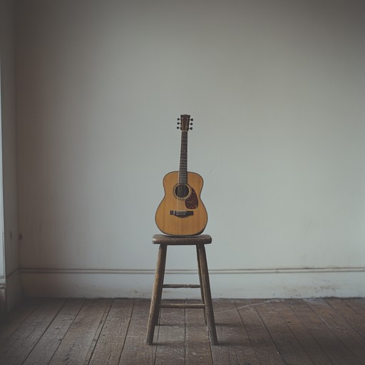 A gentle, reflective guitar melody reverberates softly, creating an expansive, lonely atmosphere. Each note is spaced out intentionally, allowing the echoes to fill the silence, evoking a deep sense of solitude and introspection.